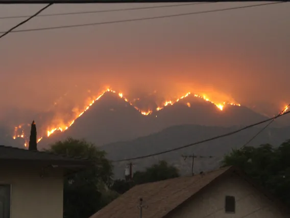 Bobcat Fire viewed from Monrovia, California