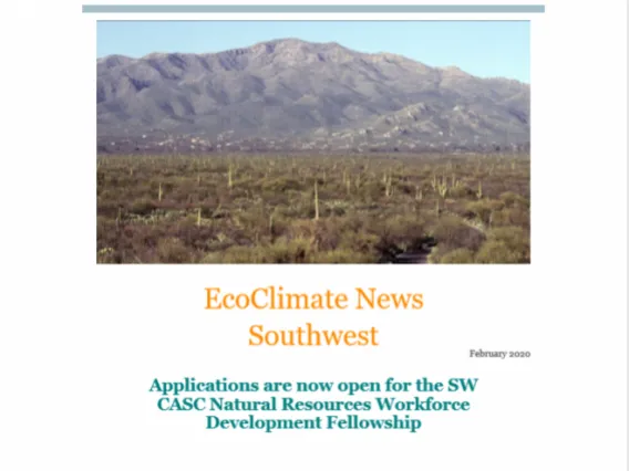 Screenshot of February 2020 newsletter.