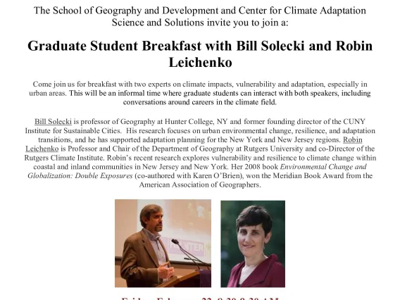 Flyer for the grad student breakfast event.