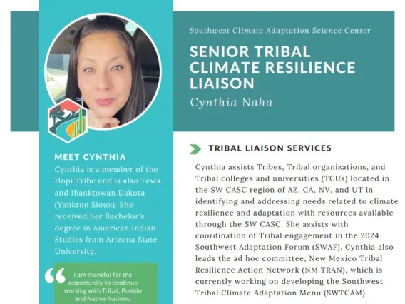 Cynthia Naha -SENIOR TRIBAL CLIMATE RESILIENCE LIAISON Flyer