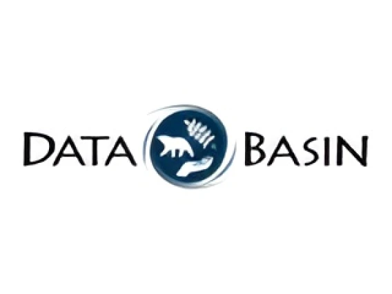 Data Basin logo with bear, fern leaf, and hand icon