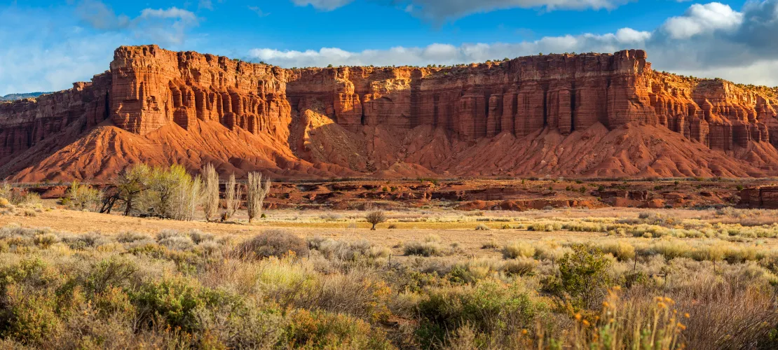 orange cliff faces