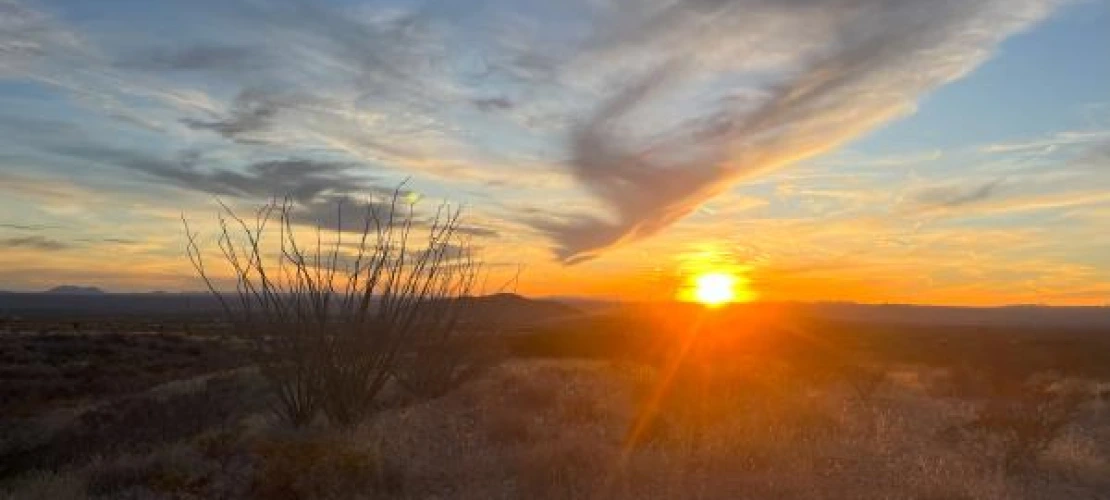 Sunset over the southwest desert