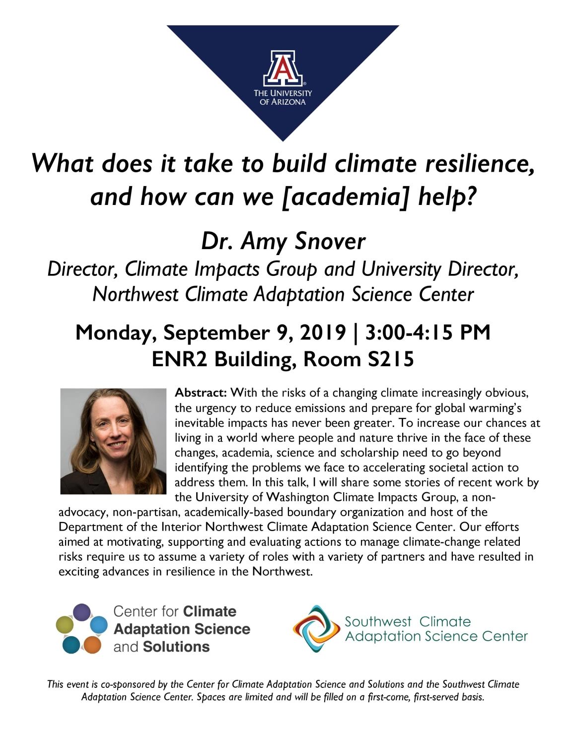 Screenshot of flyer for What does it take to build climate resilience and how can we [academia] help? event