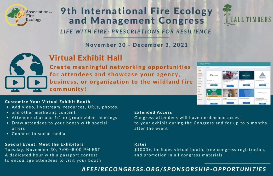 Flyer for Fire Ecology and Management Congress event