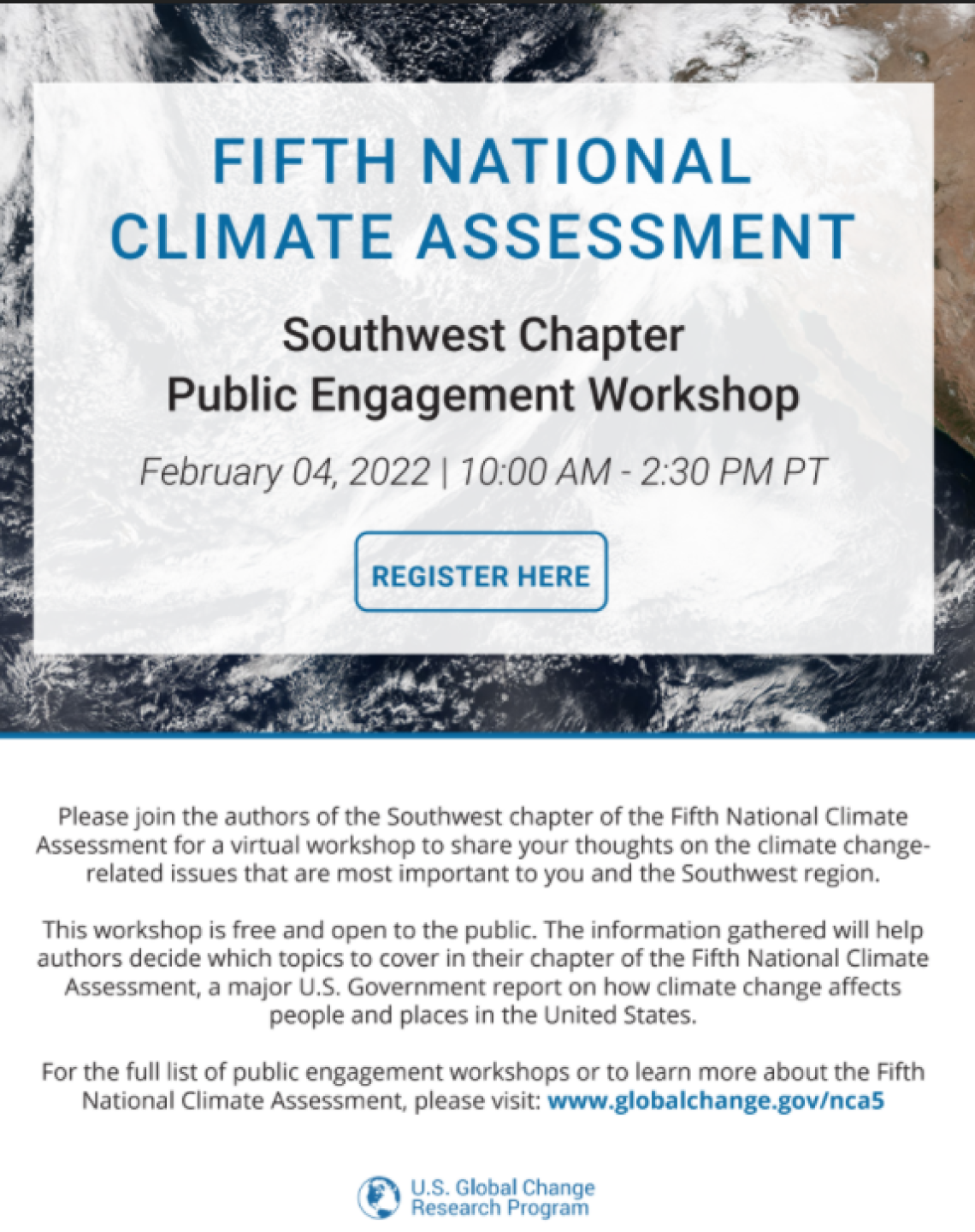 Flyer for NCA 5 Engagement Workshops.