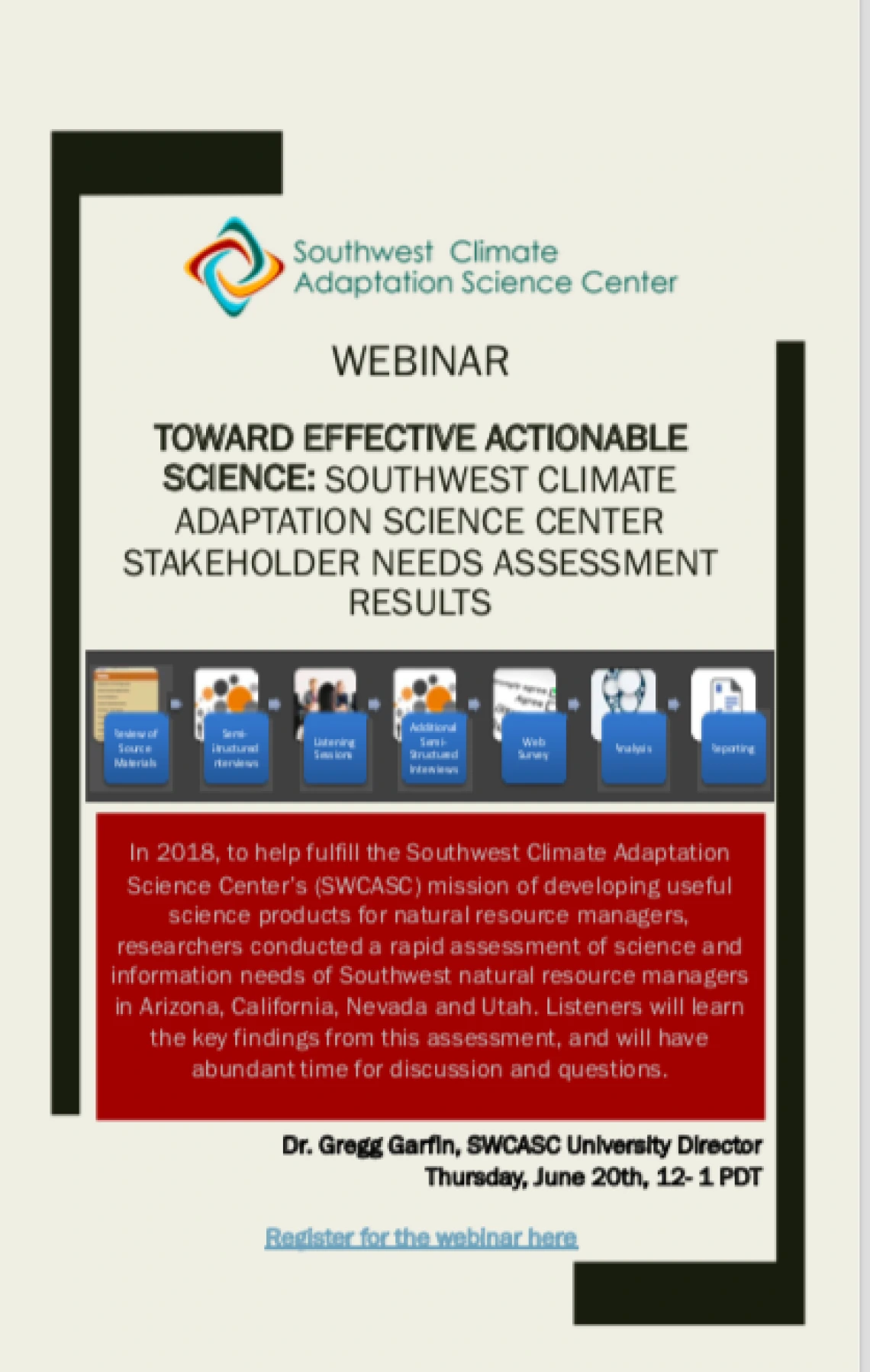 Screenshot of webinar flyer