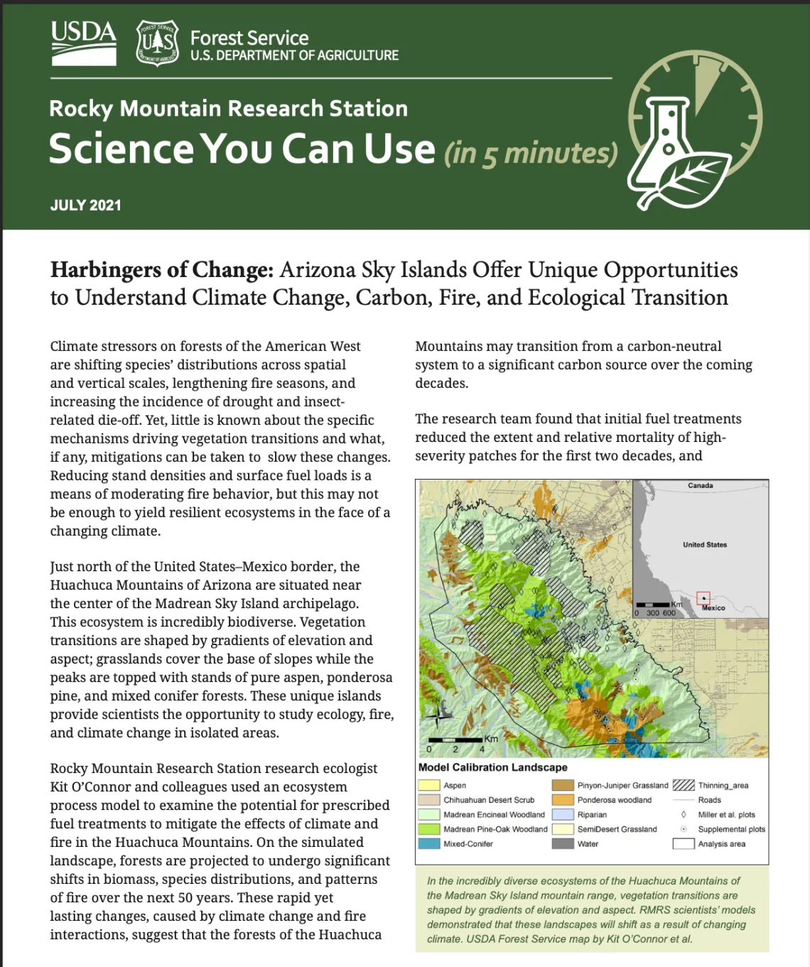 Cover page for Arizona Sky Islands factsheet.