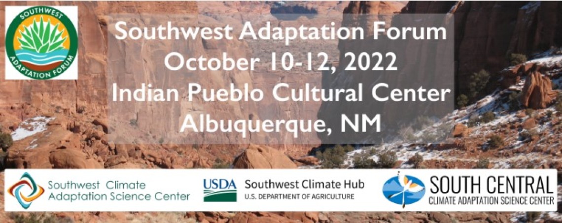 Southwest Adaptation Forum flyer dated for October 10-12, 2022.