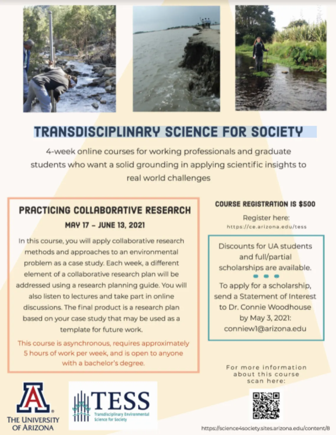 Flyer for Transdisciplinary Science for Society online course program.