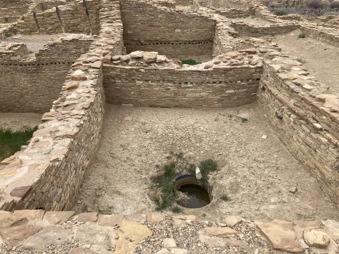 An example of a drain in a room at Pueblo del Arroyo. 