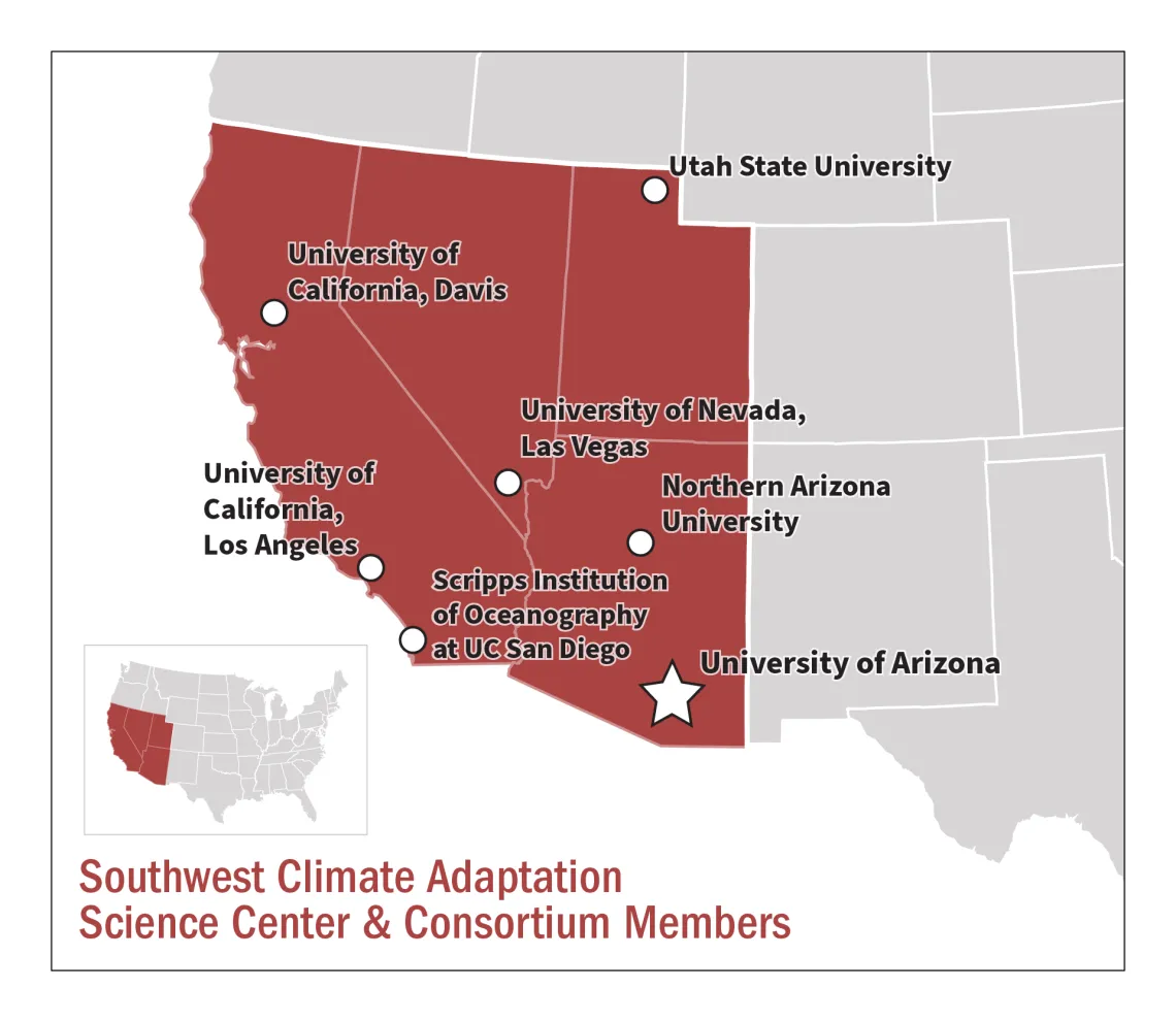 Map of the SWCASC region