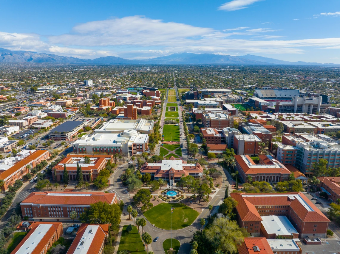 Ariel view of the University of Arizona