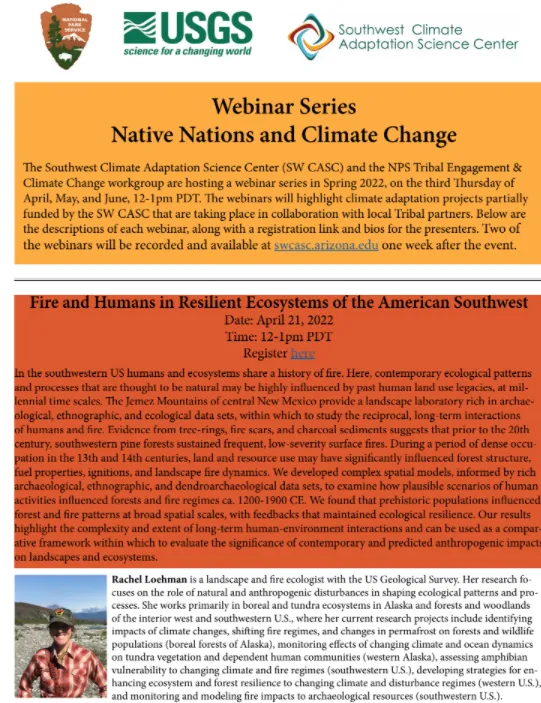 Screenshot of Native Nations webinar details